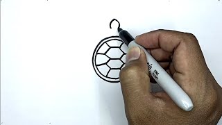 how to draw a turtle in the ocean with number 0 drawing with number