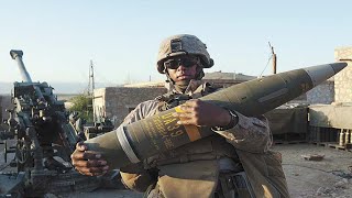Task Force Strike Soldiers Fire 155mm M777 Howitzer Howitzer
