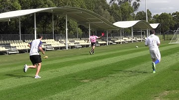 Touch Judge Signal - Ball kicked and finds touch