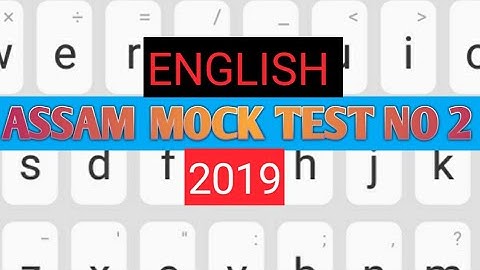 ASSAM  TET MOCK TEST 2019 ENGLISH GRAMMAR