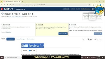 Word 2021 Skills Approach - Ch 3 Skill Review 3.2|SIMnet |Skills Approach - Ch 3 Skill Review 3.2