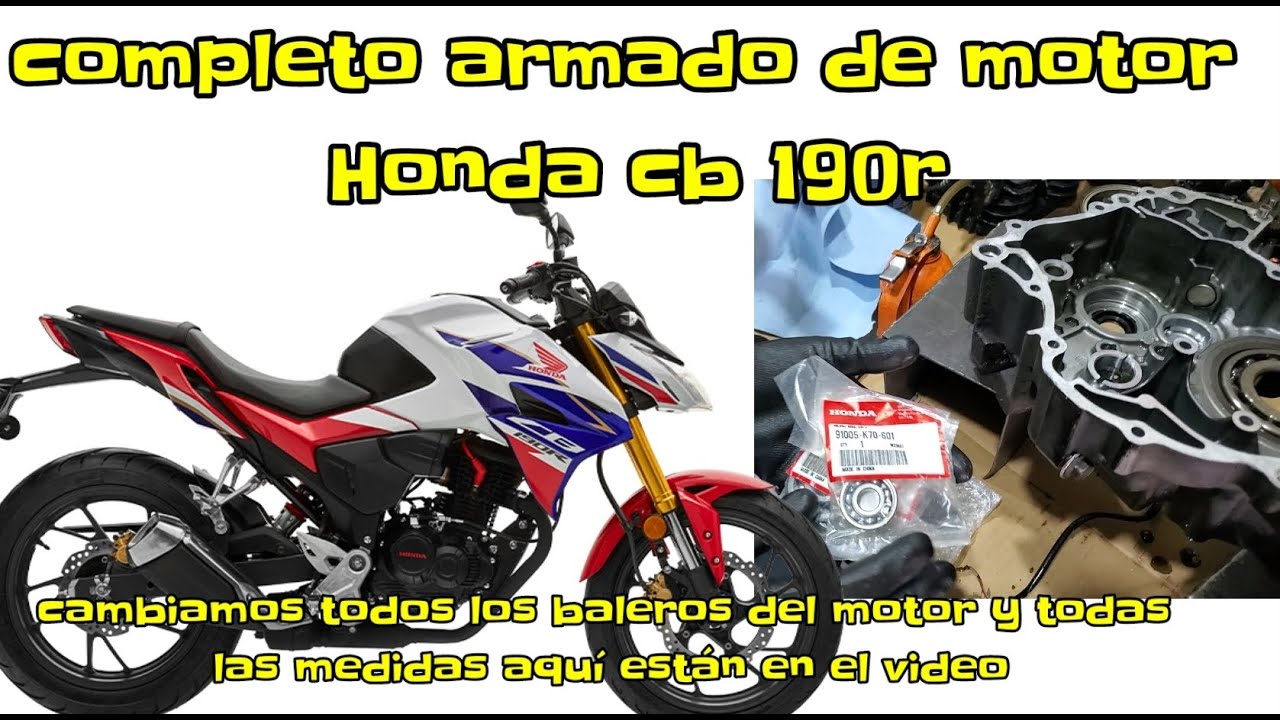 Completo armado de motor y cambio de todos los baleros Cb 190r - YouTube