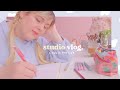 STUDIO VLOG (▰˘◡˘▰) packing orders & sketching ~ A rainy day small business vlog!