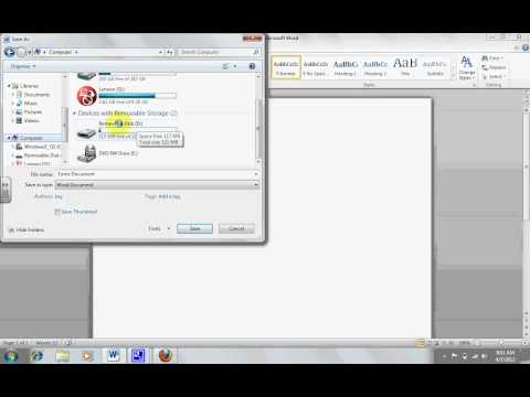 Saving Documents to a Flash Drive
