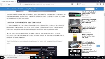 Clarion Radio Code Generator Stereo Unlocker Works For Free