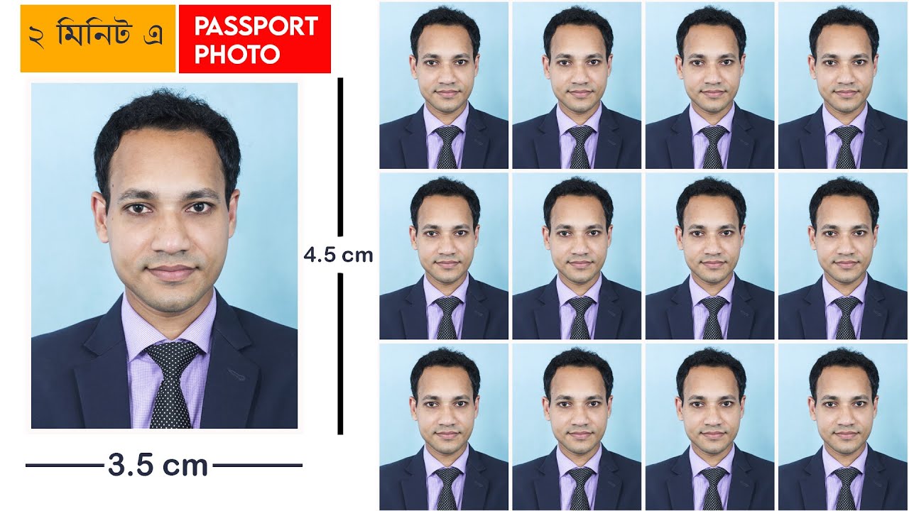 How to Create Passport size Photo in Photoshop | Bangla Tutorial - YouTube