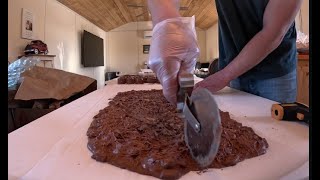 ASMR Cutting Chocolate Bark | Crinkly and Crunchy