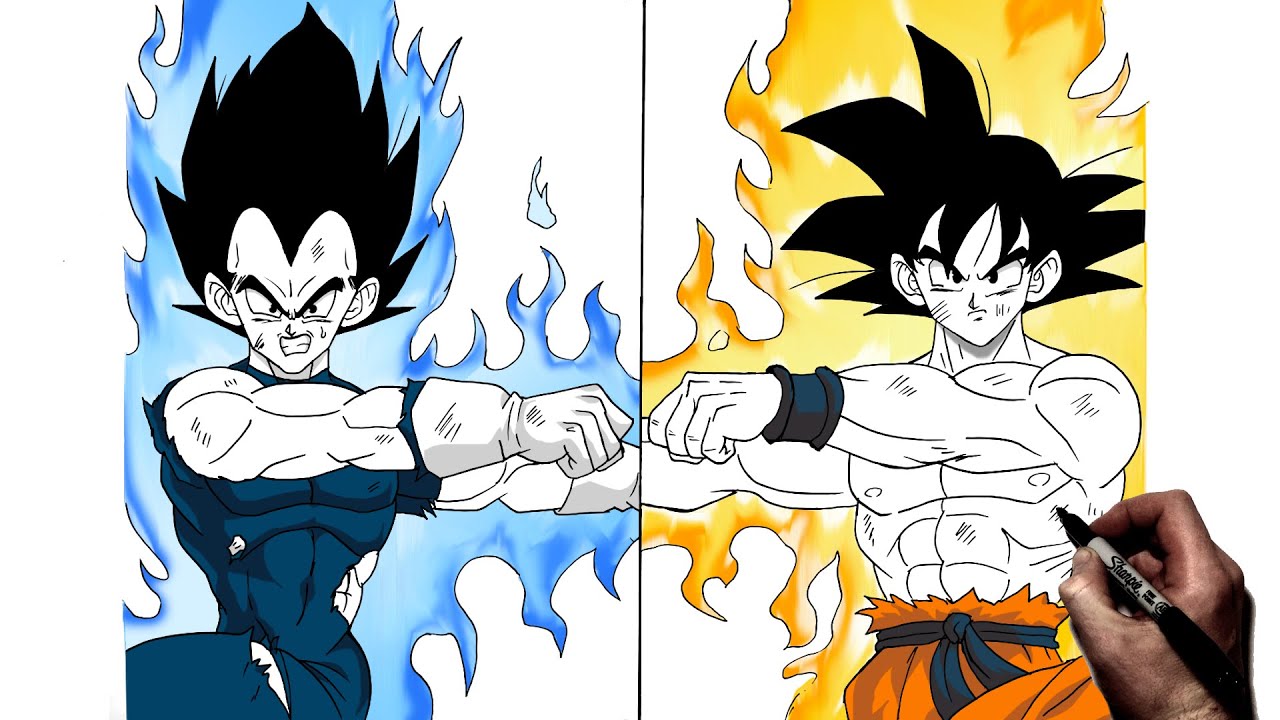 How To Draw A Goku And Vegeta Yin Yang, Step by Step, Drawing Guide, by  Dawn - DragoArt