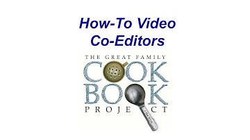 How-to Add A Co-Editor To A Family Cookbook Project