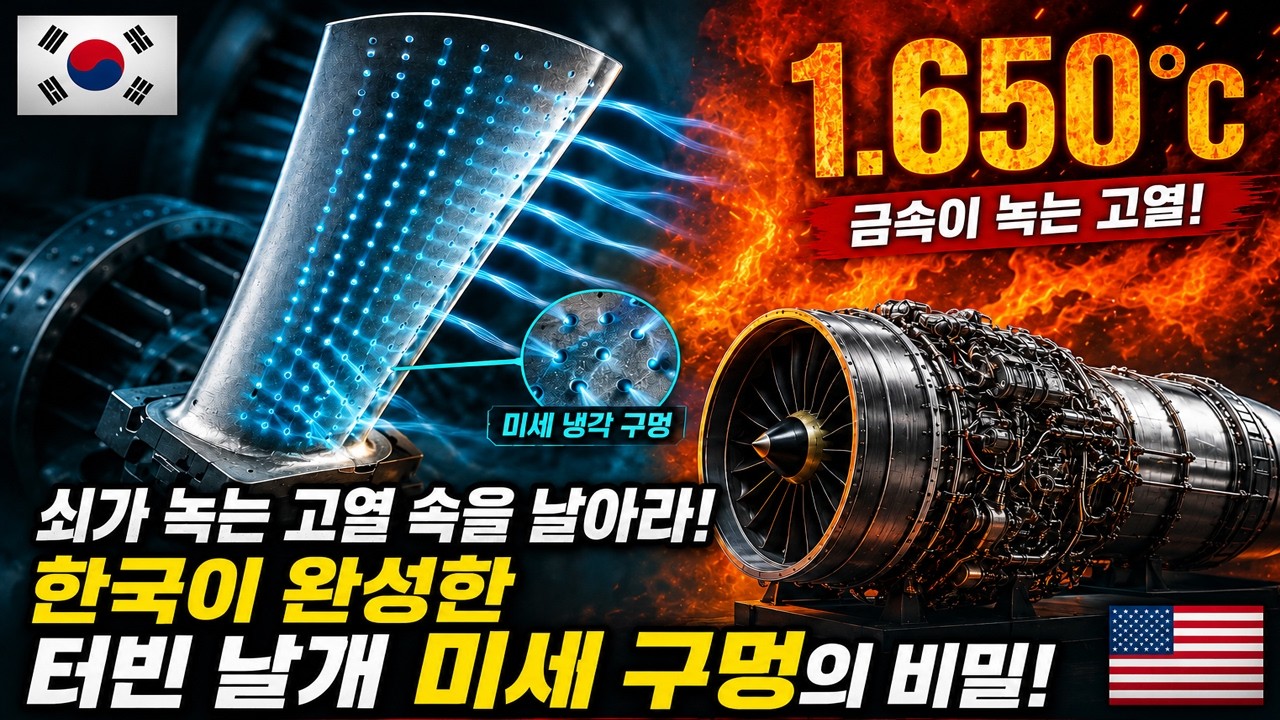 쇠가 녹는 고열 속을 날아라! 한국이 완성한 터빈 날개 미세 구멍의 비밀! kf-21 엔진#kf-21 엔진 추력#kf-21