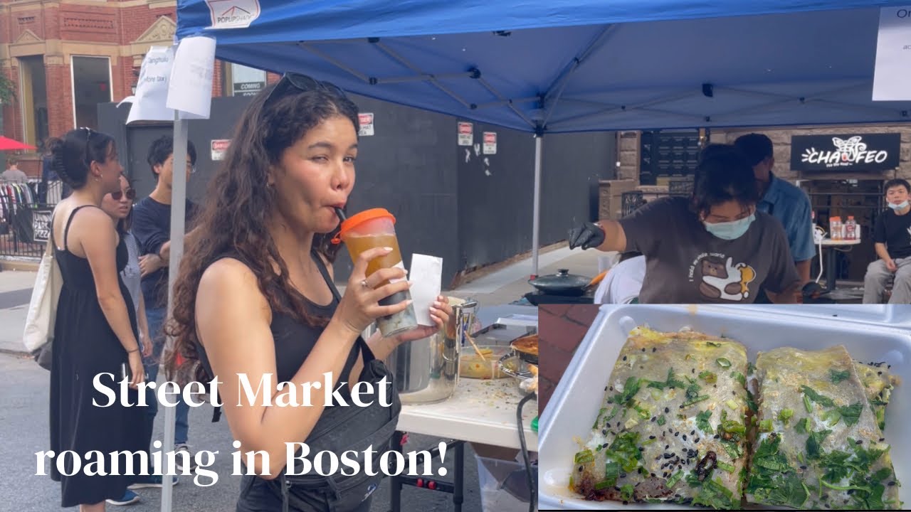 Trying Chinese food at Newbury Street, Boston. Street Market | Aunadine Phanbuh #khasi #shillong
