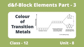 d&f-Block Elements Part-3 || Class +2 Unit-8 || Colour of Transition Metals