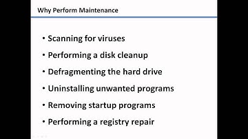 Why Should You Perform Maintenance on Your Computer - Learn Windows 7