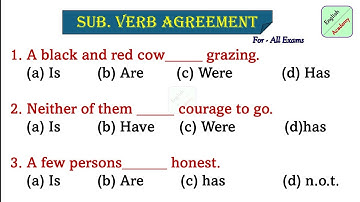 Subject Verb Agreement set 11 #ssc #mts #chsl #mggs #englishacademy #subjectverbagreement