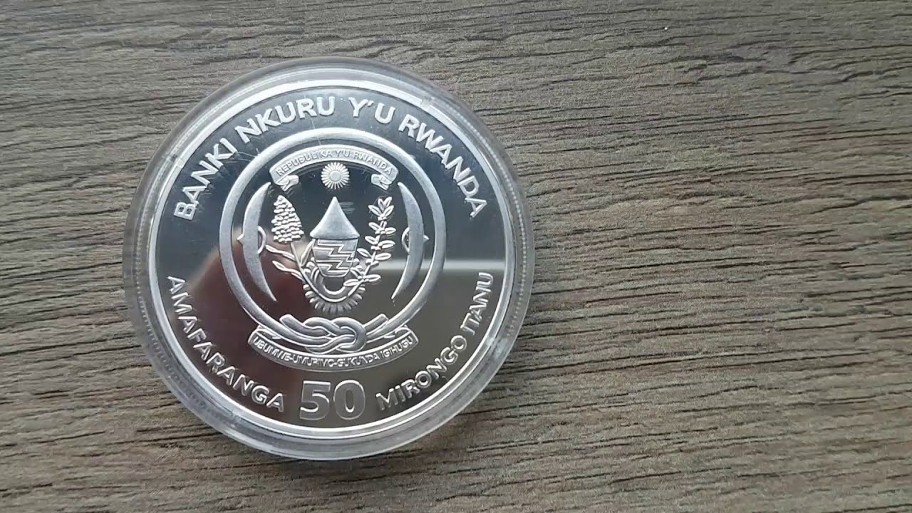 50 WRF silver 1oz Proof Year of the Rooster 2017 Rwanda