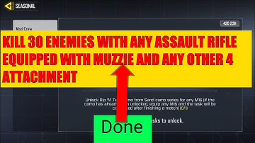Kill 30 enemies with any assault rifle equipped with muzzie and any other 4 attachment