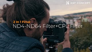 K&F Concept 2in1 Filter CPL+ND4-64 Nano X Series 77mm