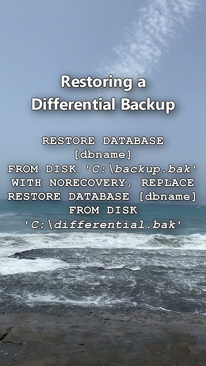 SQL Server Tutorial: Differential Backup Explained #database - YouTube