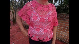 Blusa de flores a crochet Clearance