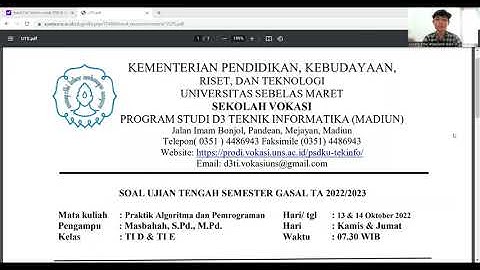 PEMAPARAN JAWABAN SOAL UTS SEMESTER GASAL (PRAKTIK ALGORITMA DAN PEMROGRAMAN)