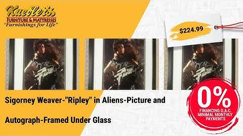 Sigorney Weaver-"Ripley" in Aliens-Picture and Autograph-Framed Under Glass - Come See It in Person