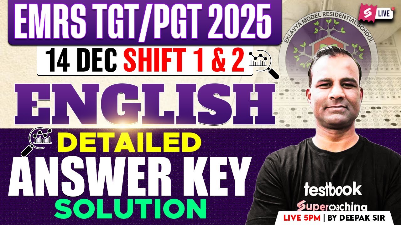 EMRS 2025 | EMRS TGT PGT English Answer Key 2025 | EMRS Tier 1 English Answer Key Discussion |Deepak