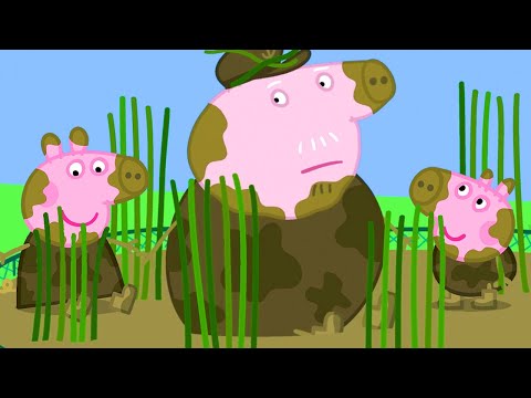 MUDDY PEPPA PIG, GEORGE AND GRANDPA PIG