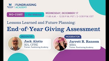 Lessons Learned and Future Planning: End-of-Year Giving Assessment
