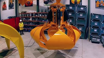 Electro-hydraulic orange-peel grabs: test bench validation