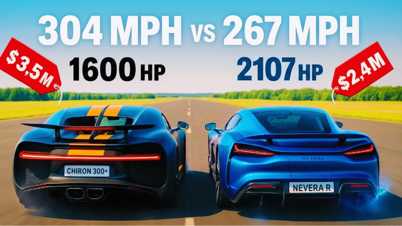 Rimac Nevera R против Bugatti Chiron SS 300+: решающая битва скоростей