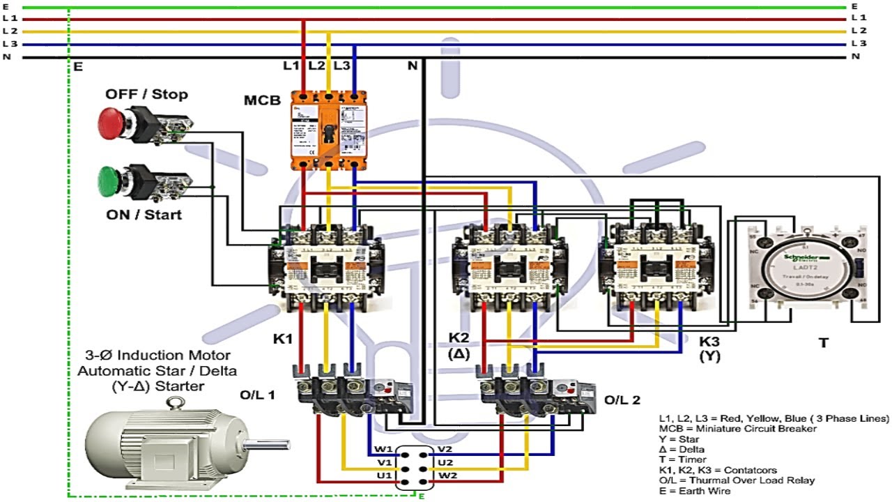 Star Delta Wiring Diagram | Star Delta Connection | Star Delta Starter