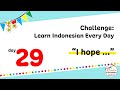 Challenge  learn indonesian every day  day 29