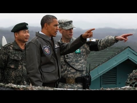 Barack Obama in visita alla zona demilitarizzata coreana