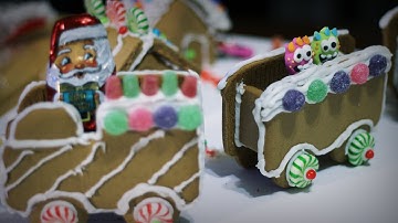 Giant Gingerbread Train Village