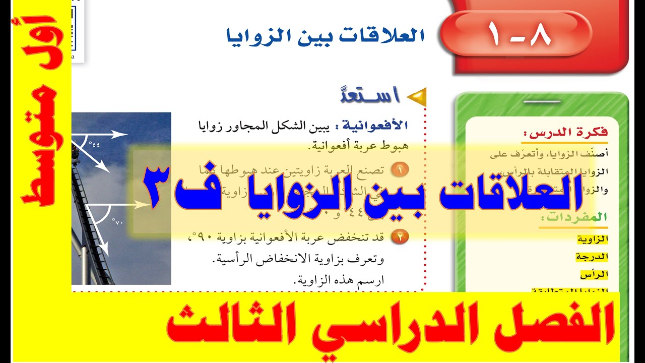 العلاقات بين الزوايا أول متوسط ف 3