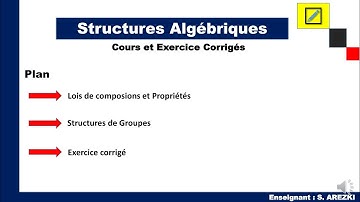 Structures algébrique : Loi de composition interne, Groupes et exercices Corrigés Partie 1