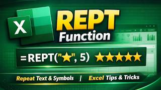 REPT Function in Excel Explained | Repeat Text & Symbols Easily 🔥 (Excel Tips & Tricks)