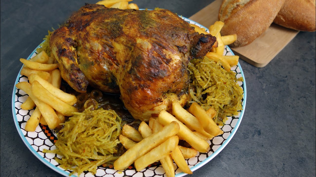 دجاج محمر و مدغمر محشي بالشعرية الصينية ماتشبعيش منو