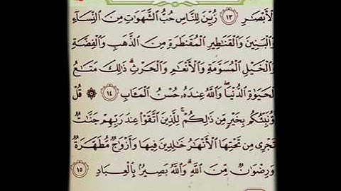 سورة ال عمران من الايه(١٣)الى الايه(١٥)