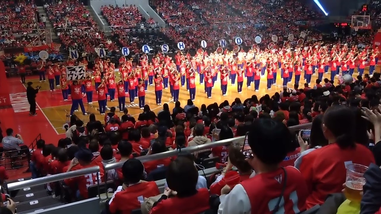 2025年3月12日船橋アリーナ、習志野高校吹奏楽部美爆音、ハーフタイム編。