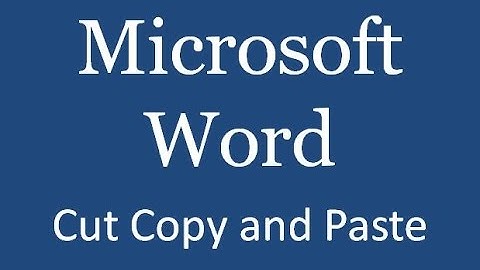Cut Copy and Paste (Microsoft Word)