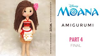 PART 4 | FINAL |  Amigurumi MOANA Bebek Yapılışı (30 cm)  Doll Free Pattern ( ENG SUBTITLES ON)