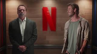 Chris Hemsworth and Arnold Schwarzenegger: Elevator Ride Nobody Hits Like Netflix