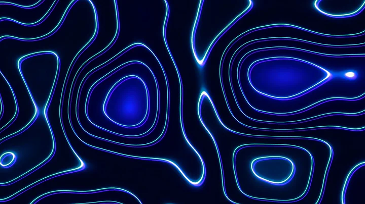 Abstract Blue Neon wave pattern| Height Map Footage | 2 hours 4k Background