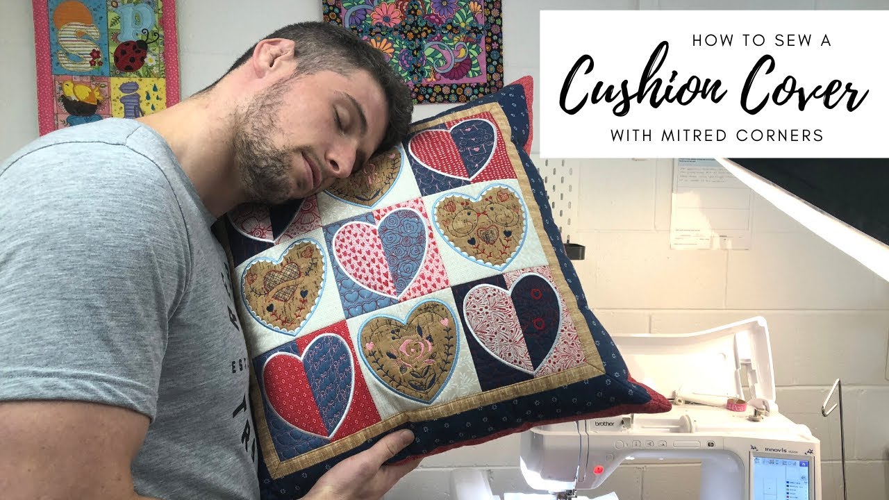 Assembly of Machine Embroidery Blocks to Make Heart of Fold Cushion