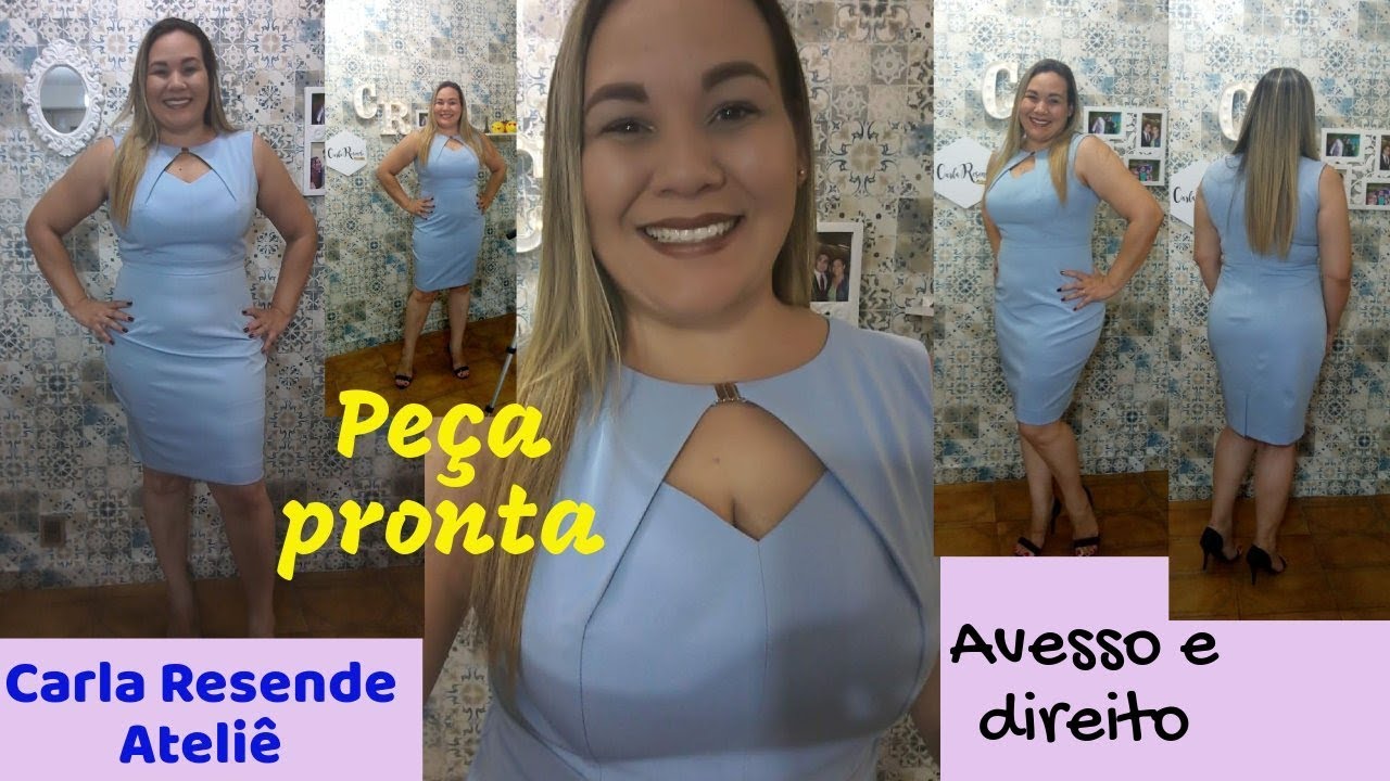 vestido tubinho decote canoa