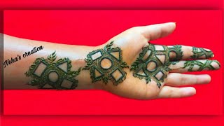 Henna ( मेहंदी डिजाइन) for beginners ll rakhi & teej special mehandi design l geometric shapes henna