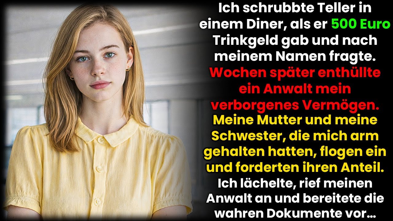 Ich spülte im Diner Geschirr – er gab 500€ Trinkgeld und fragte meinen Namen… Mein reicher Opa