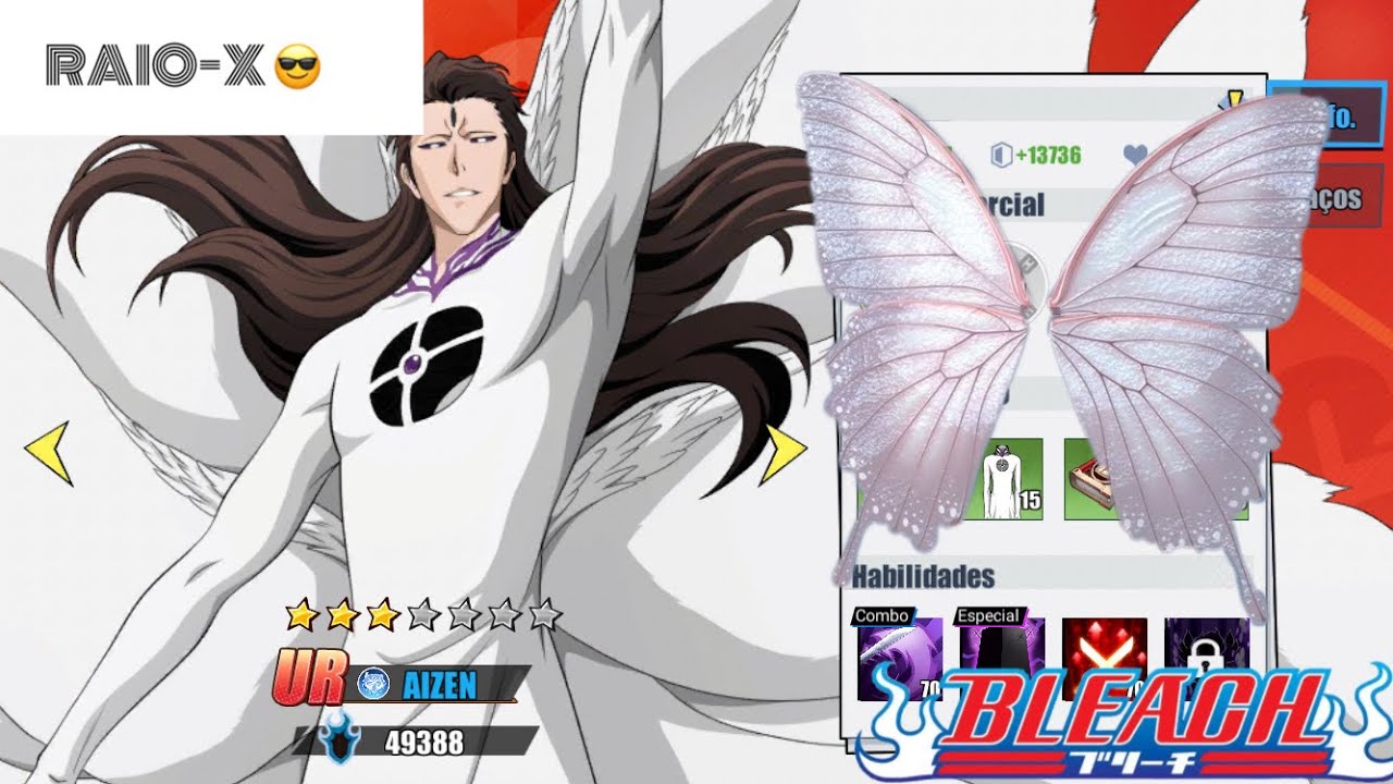 RAIO-X DO FLYZEN (AIZEN V4),DETALHE POR DETALHE DO PERSONAGEM- BLEACH IMORTAL SOUL #08