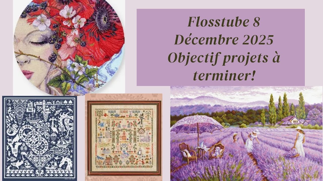 Flosstube 8 novembre 2025: Objectif je finis mes projets les plus avancés!